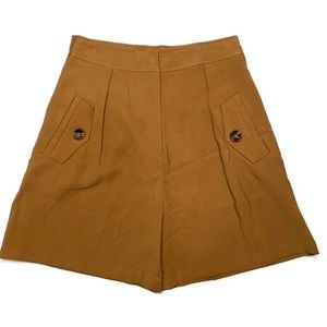 SAGE & CITRUS Tan Flowy Pleated Safari Shorts NWT